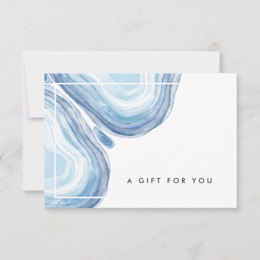Carte Géode de vague bleue | Certificat cadeau (Devant)