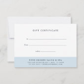 Carte Géode de vague bleue | Certificat cadeau (Dos)