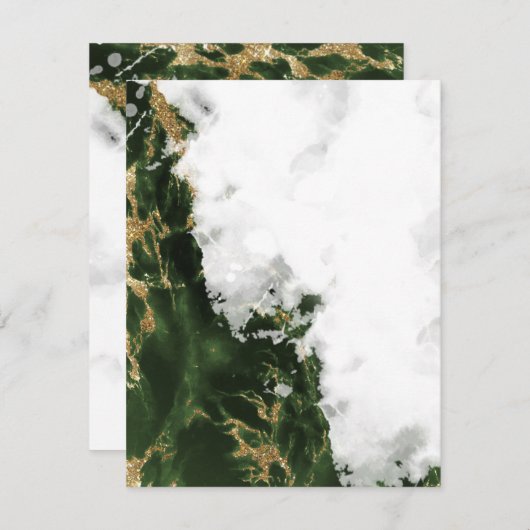 Carte Géode Emerald Green Watercolor (Devant / Derrière)