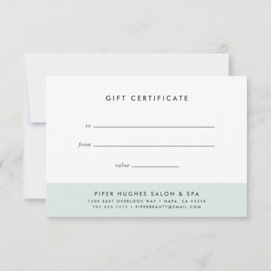 Carte Géode Seaglass | Certificat cadeau (Dos)