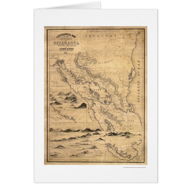 Carte géographique 1855 du Nicaragua (Devant)