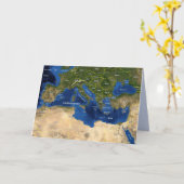 carte géographique carte de voeux (Fleur jaune)