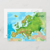Carte géographique de l'Europe (Devant / Derrière)