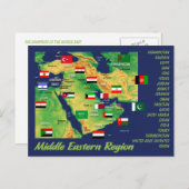 Carte géographique des pays du Moyen-Orient avec d (Devant / Derrière)