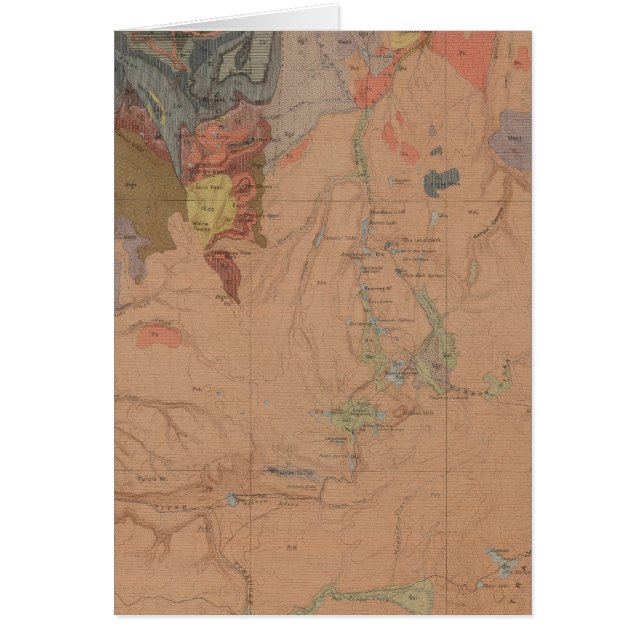 Carte géologique, partie nationale de Yellowstone, (Devant)