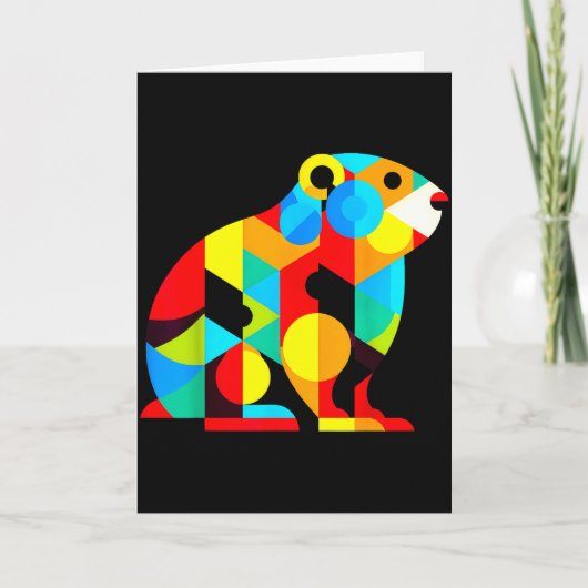 Carte Geometric Minimalism Modern Illustration Groundhog (Devant)