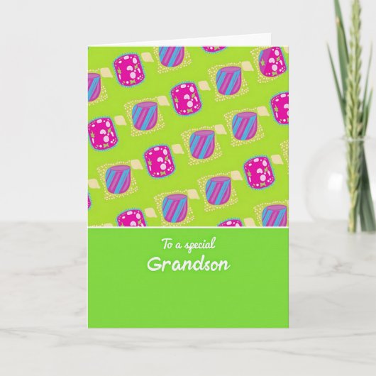 Carte Geometric Pattern Grandson Card (Devant)
