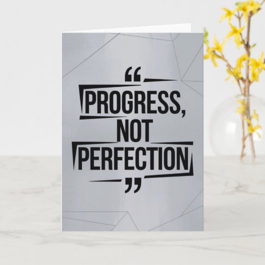 Carte Geometric Silver Progress Not Perfection Motive (Fleur jaune)