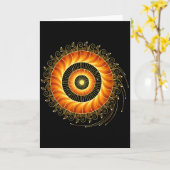 Carte Géométrie sacrée spirale de mathématiques Mandala (Fleur jaune)