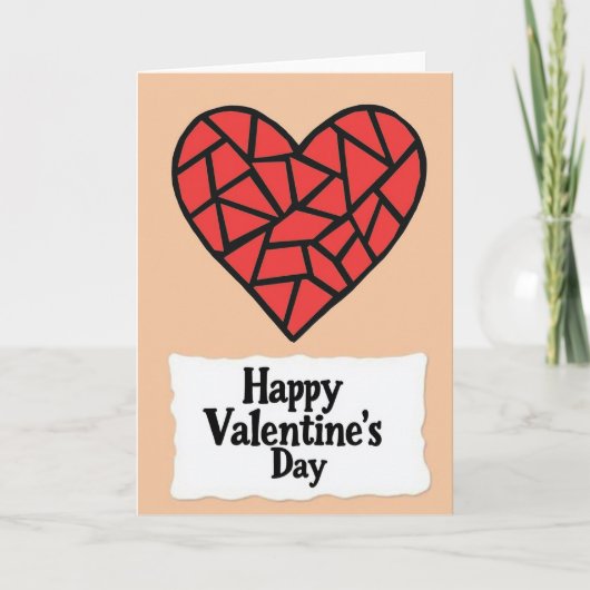 Carte géométrique de la Saint-Valentin en forme de (Devant)