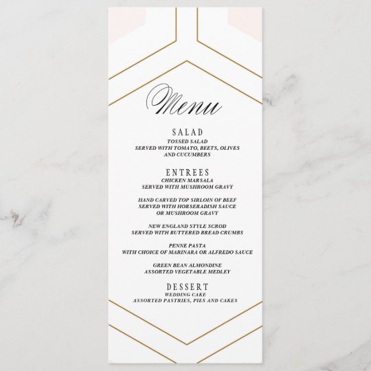 Carte Geometrique De Menu De Noces De Diamant Zazzle Be