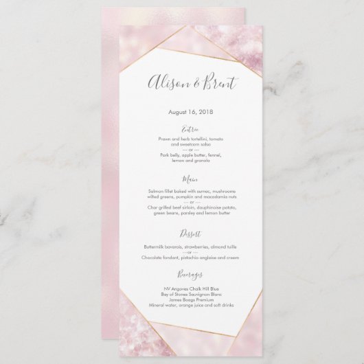 Carte géométrique de menu ou de programme de (Devant / Derrière)