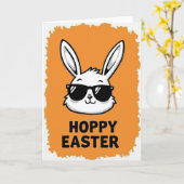 Carte géométrique du lapin cool (Fleur jaune)