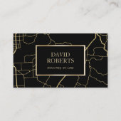 Carte géométrique moderne Black & Gold Avocat Proc (Devant)