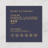 Carte géométrique moderne de fidélité de carré de (Dos)