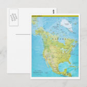 Carte géopolitique de l'Amérique du Nord (Devant / Derrière)