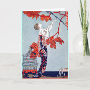 Carte George Barbier "L'Oiseau Volage" 1914