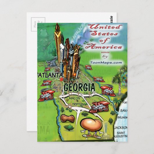 Carte Georgia USA (Devant / Derrière)