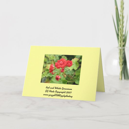 Carte Géranium card (Dos)