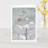 Carte géranium dans la neige (Fleur jaune)