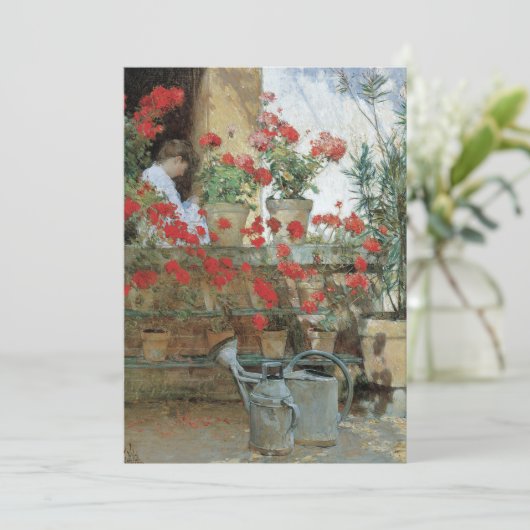 Carte Geraniums par Childe Hassam, Impressionnisme Vinta (Debout devant)