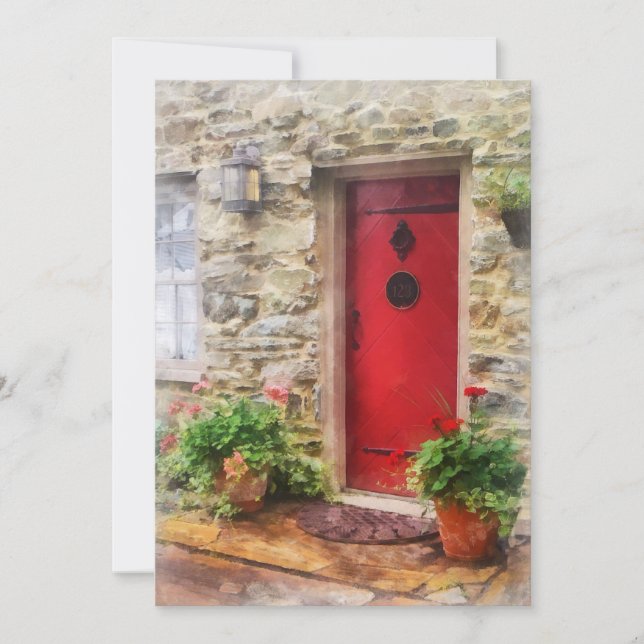Carte Geraniums par Red Door (Devant)
