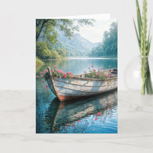 Carte Géraniums Roses En Sympathie Pour Bateau À Voie