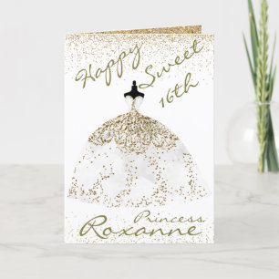 Carte Gérante Rose Gold Personnalisée Sweet 16e annivers