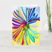 Carte Gerbera arc-en-ciel fleur colorée (Devant)