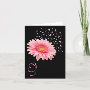 Carte Gerbera Daisy Fleur Ruban Pollen Cancer du sein M