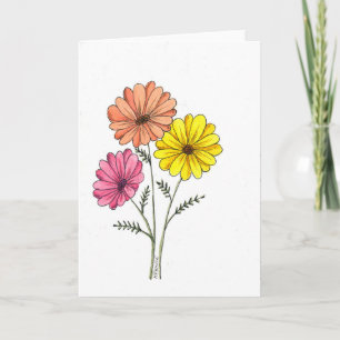 Carte Gerbera daisy - n'importe quelle occasion - envoye