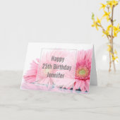 Carte Gerbera Rose Daisies Élégante Photo Anniversaire (Fleur jaune)