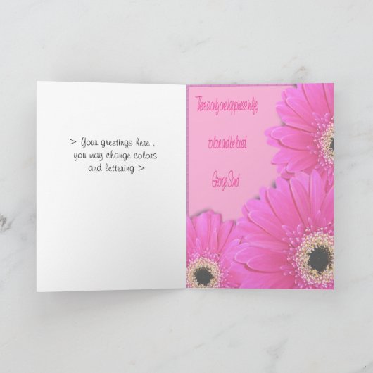 Carte Gerberas Salutations (Intérieur)