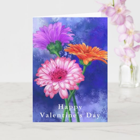 Carte Gerberas Valentine's Day Card (Orchidée)