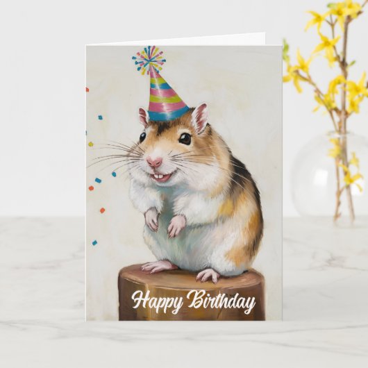 Carte Gerbil confetti mongol (Fleur jaune)