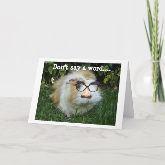 CARTE GERBIL EN DÉGUISE PRÊT À LA FÊTE D'ANNIVERSAIRE (Devant)