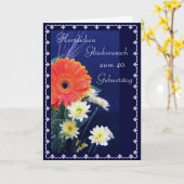 Carte German : Happy 40th / 50th... (Fleur jaune)