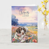 Carte German Pointer Field of Wildflowers Pet Sympathy (Fleur jaune)