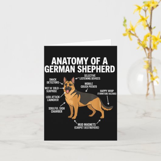 Carte German Shepherd (Fleur jaune)