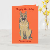 Carte German Shepherd Birthday Card ajouter le nom perso (Fleur jaune)