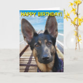Carte German Shepherd customizable greetings card (Fleur jaune)