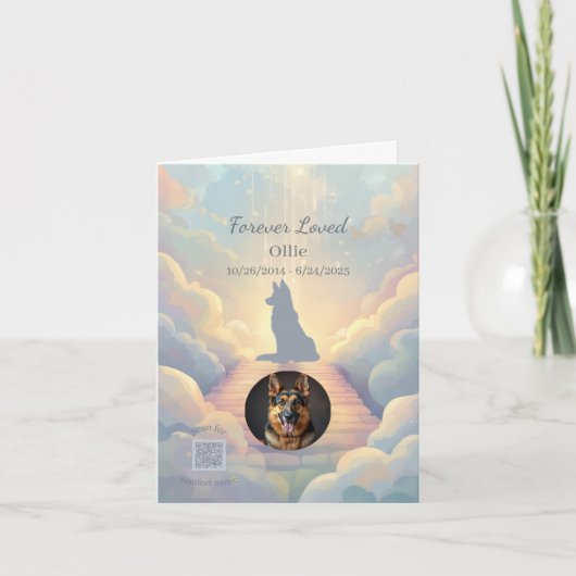 Carte German Shepherd Rainbow Bridge Sympathy Card (Devant)