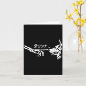 Carte German Shepherd Skeleton Hand Boop Halloween Pet W (Fleur jaune)