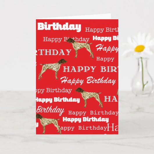 Carte German Shorthair Pointer Birthday Card,, Red (Petite plante)