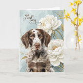 Carte German Shorthair Pointer Dog Magnolias Get Well (Fleur jaune)