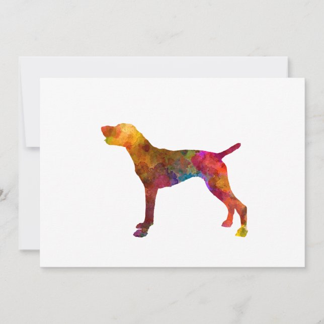 Carte German Shorthaired Pointer in watercolor (Devant)