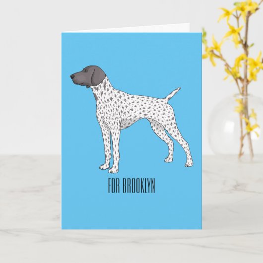 Carte German Shorthred Pointer dog (Fleur jaune)