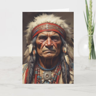 Carte Geronimo Portrait du chef guerrier indien