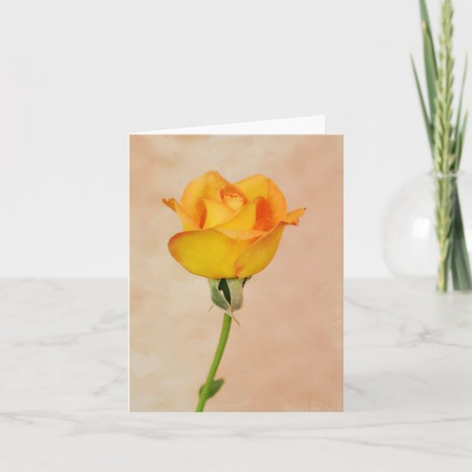 Carte Gertie's Garden Single Yellow Rose Art Note Card (Devant)