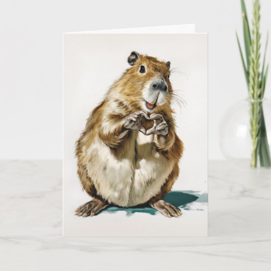 Carte Geste d'amour de capybara mignon (Devant)